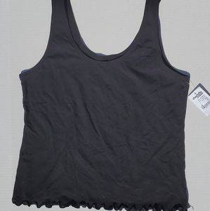 Charlotte Russe Black Fitted Tank Crop Top